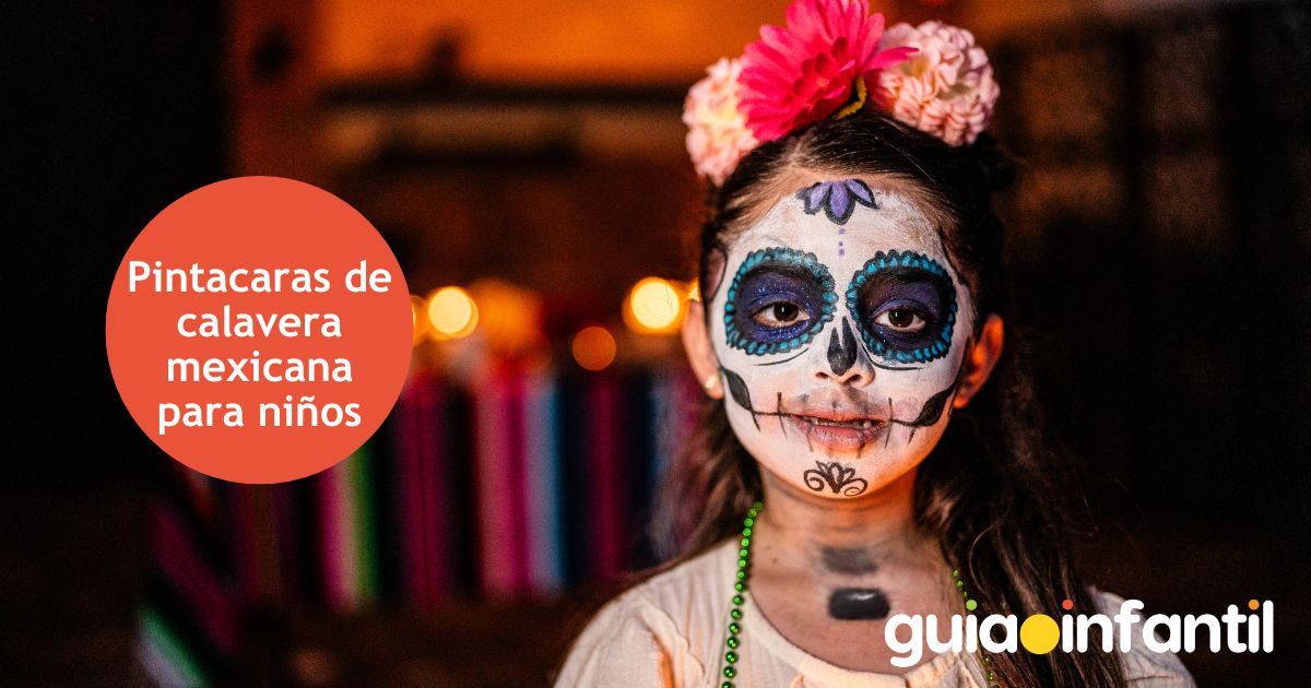 Pintacaras de calavera mexicana para niños