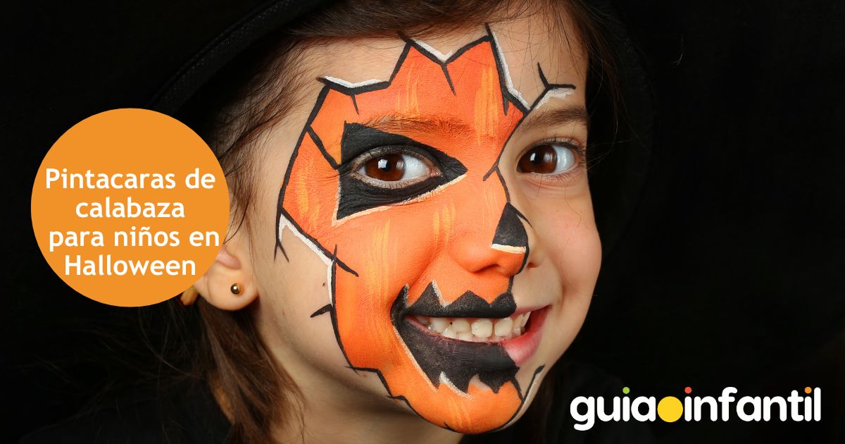 Pintacaras de calabaza para niños en Halloween