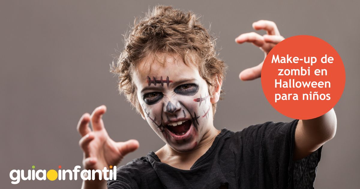 Make up de zombi para niños en Halloween
