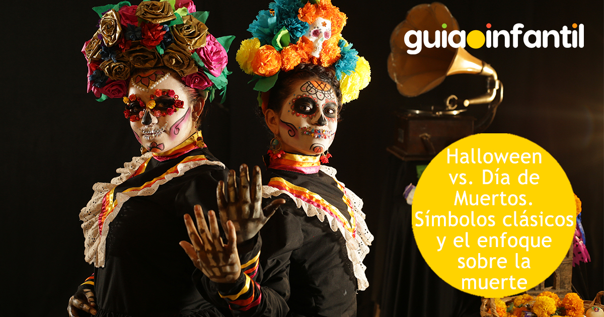 Símbolos de Halloween y Día de Muertos
