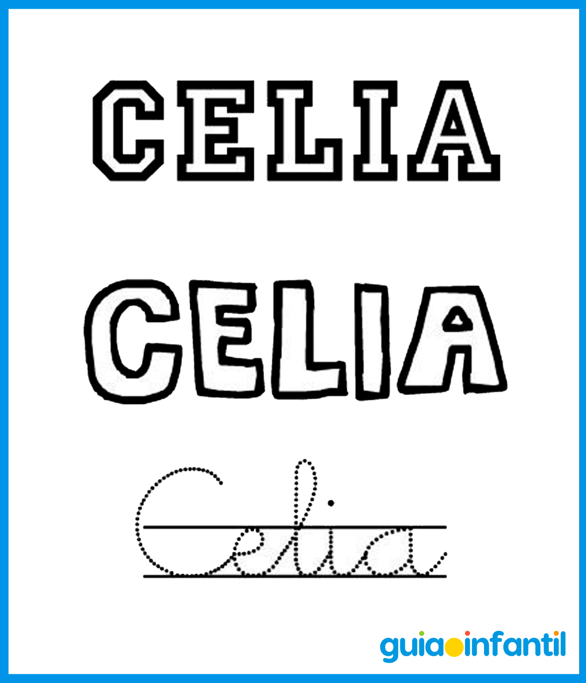 Nombre Celia para colorear