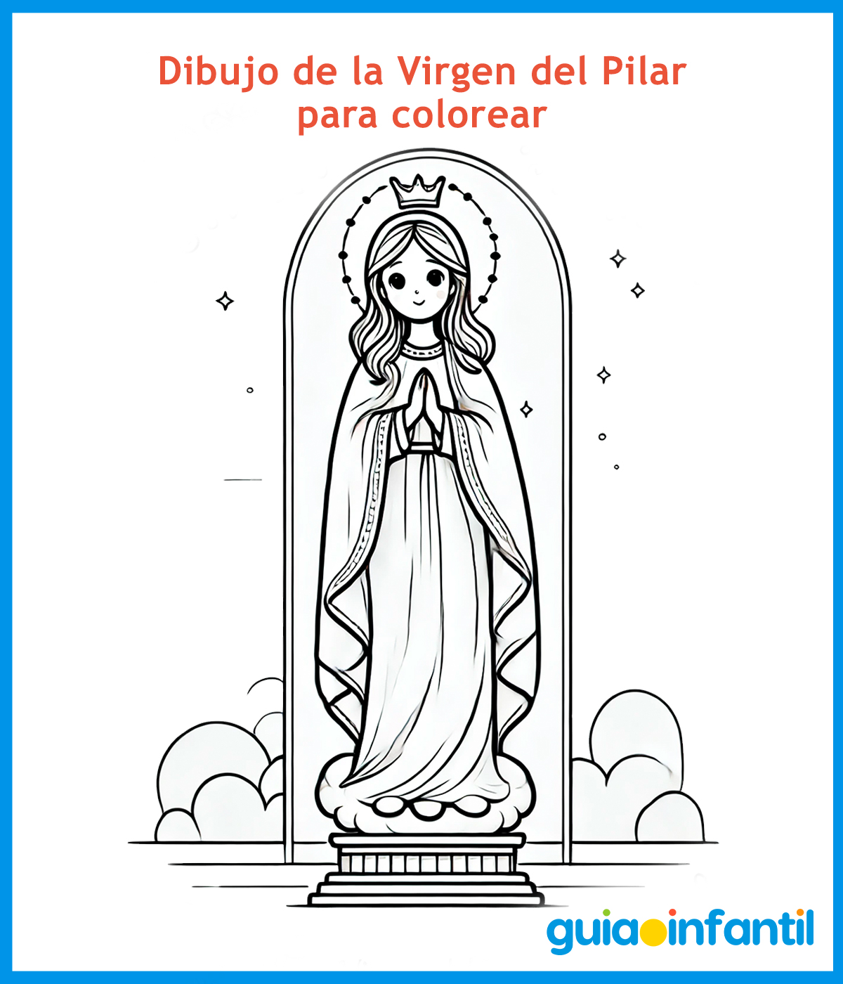 Virgen del Pilar para colorear