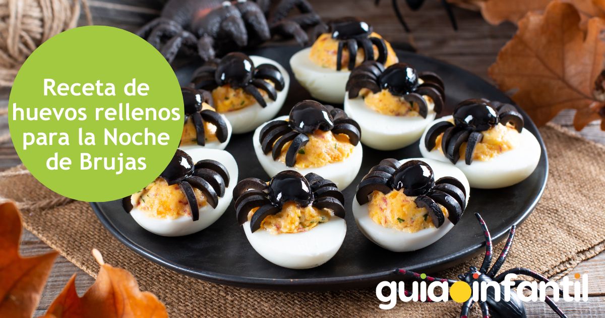 Receta de huevos rellenos para Halloween