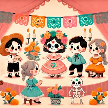Obra de teatro del Día de Muertos para niños - De fiesta en el altar
