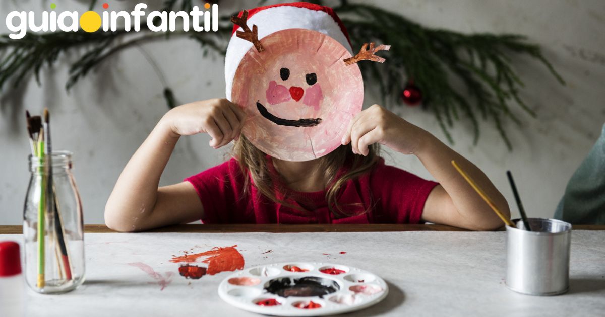 Reno con platos de cartón - Manualidad de Navidad para niños