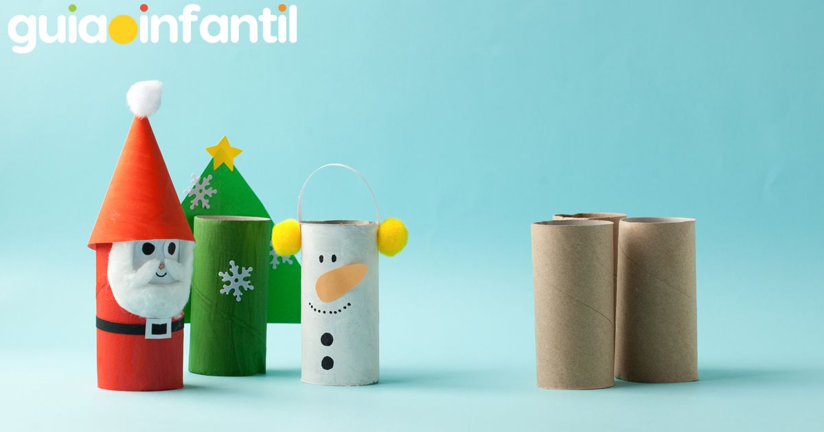 Figuras de Navidad con tubos de papel higiénico - DIY para niños