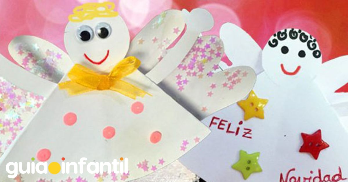 Manualidad para niños: ángel de papel para decorar la casa en Navidad
