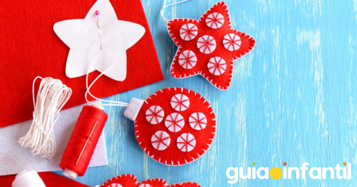 Adornos de fieltro para hacer con niños y poner en el abeto navideño