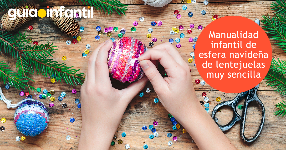 Esfera infantil hecha con lentejuelas