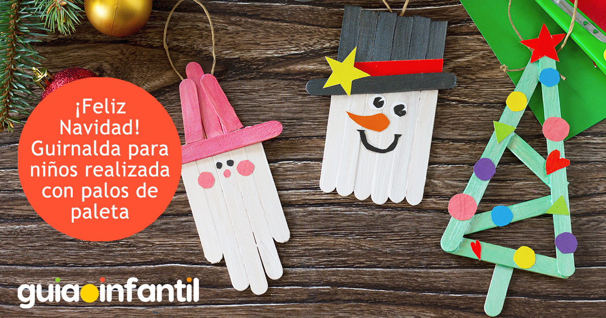 Guirnalda con palos de paleta