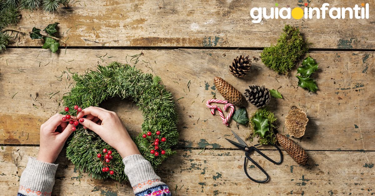 Corona de Navidad natural hecha a mano