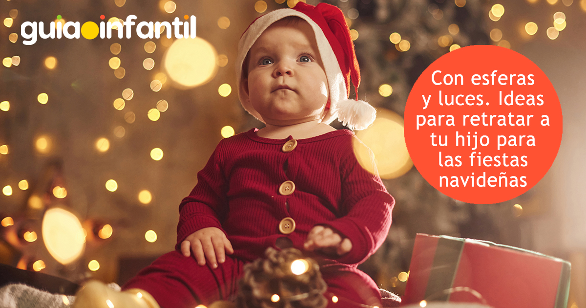 Ideas de fotos con luces y esferas de Navidad