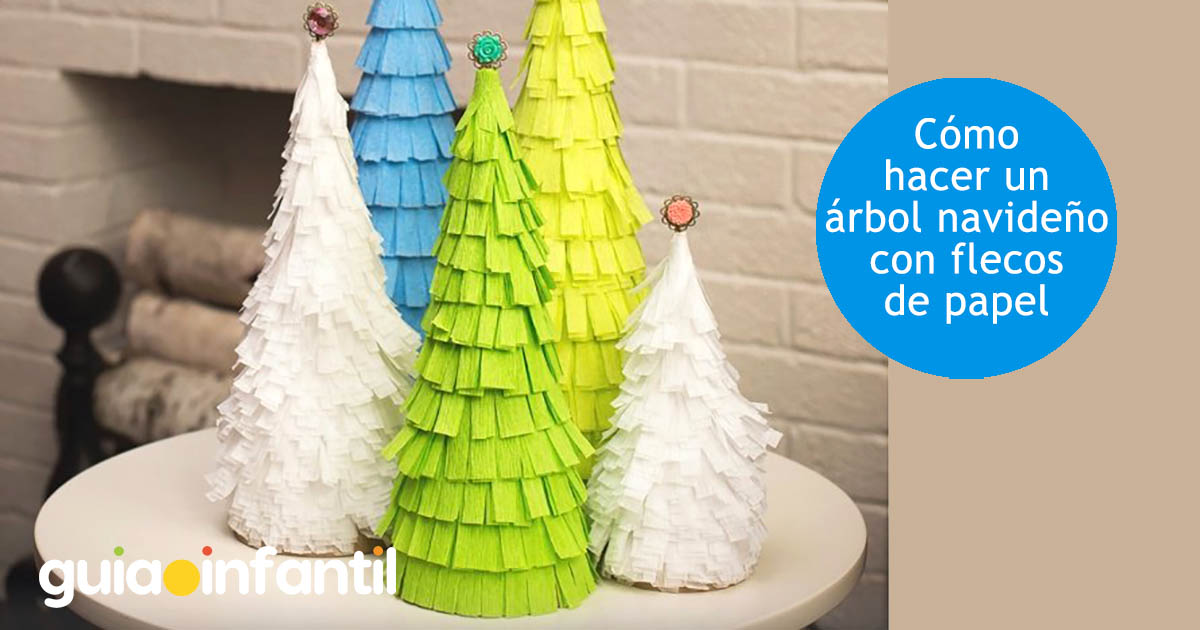 arbol de navidad con flecos de papel