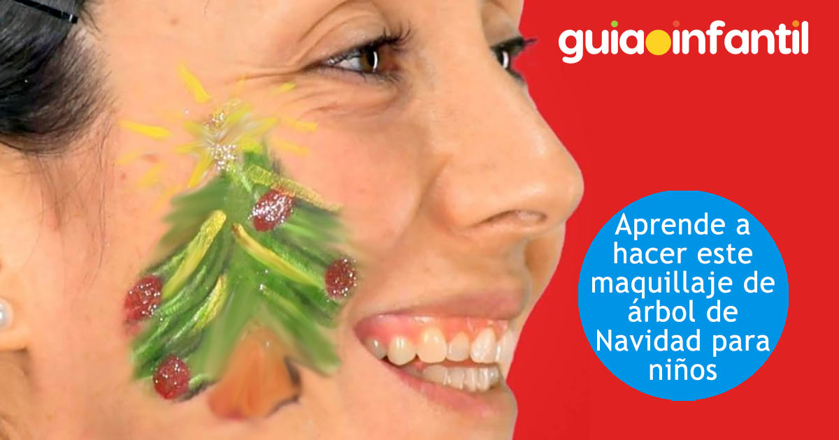 maquillaje de arbol de navidad para niños