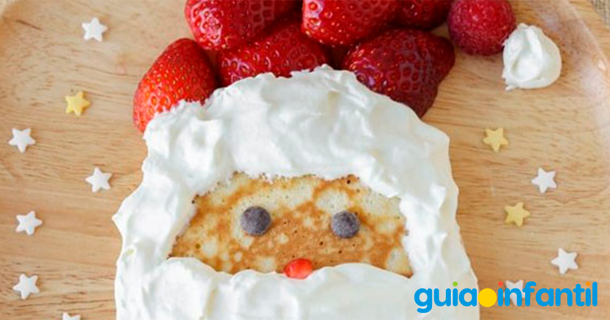 Tortita con cara de Papá Noel. Receta navideña para niños