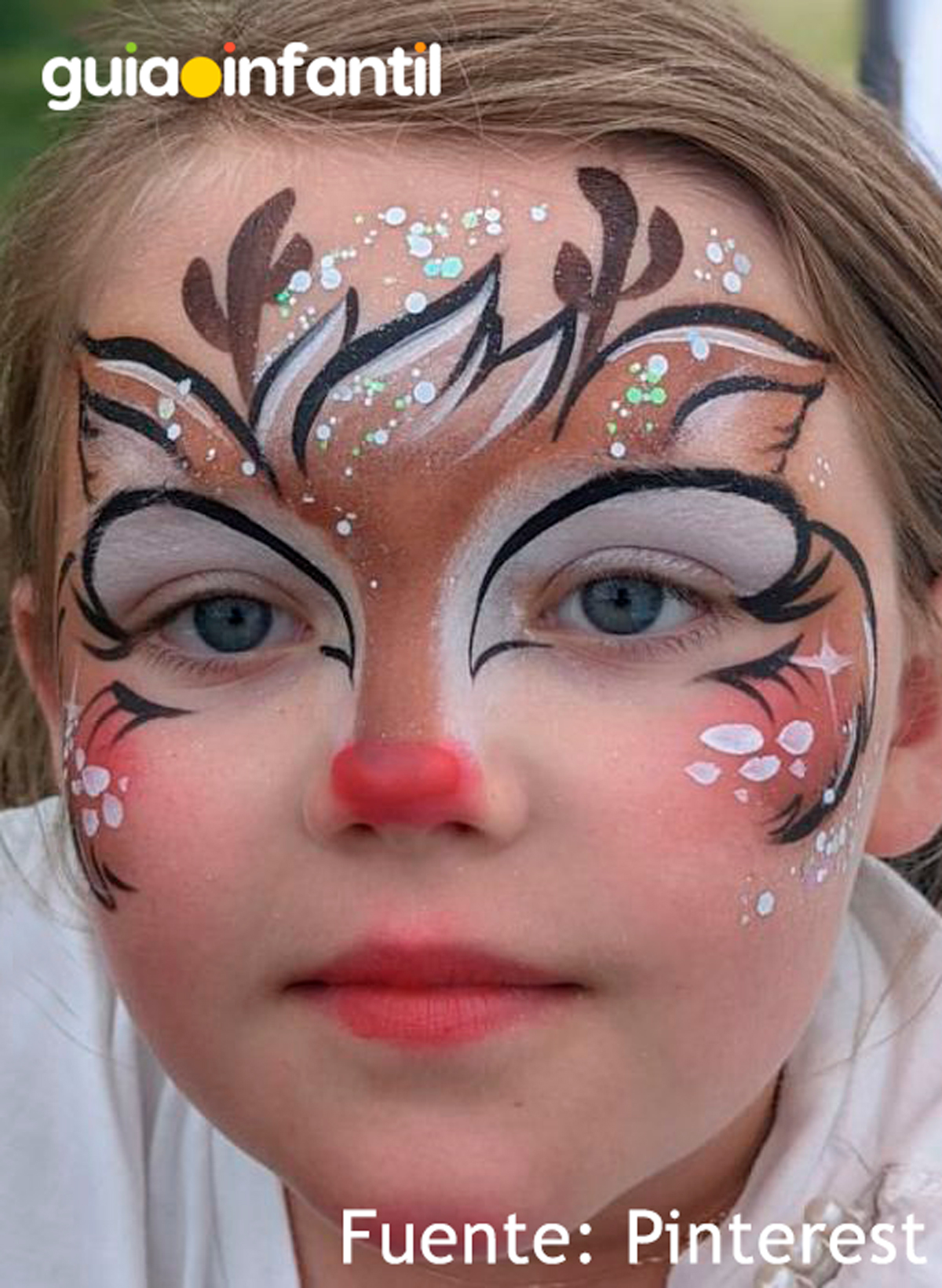 Pintura facial de reno para niños