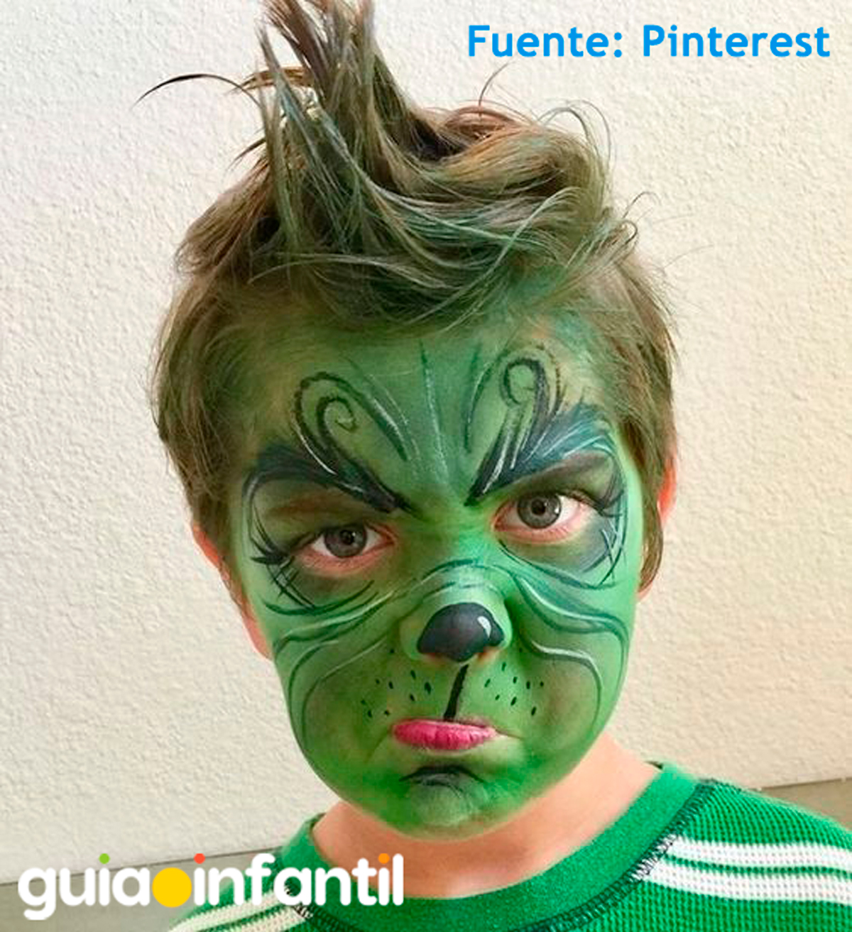 Maquillaje de Grinch para niños