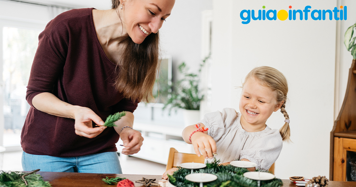 Manualidad de corona de Adviento para niños