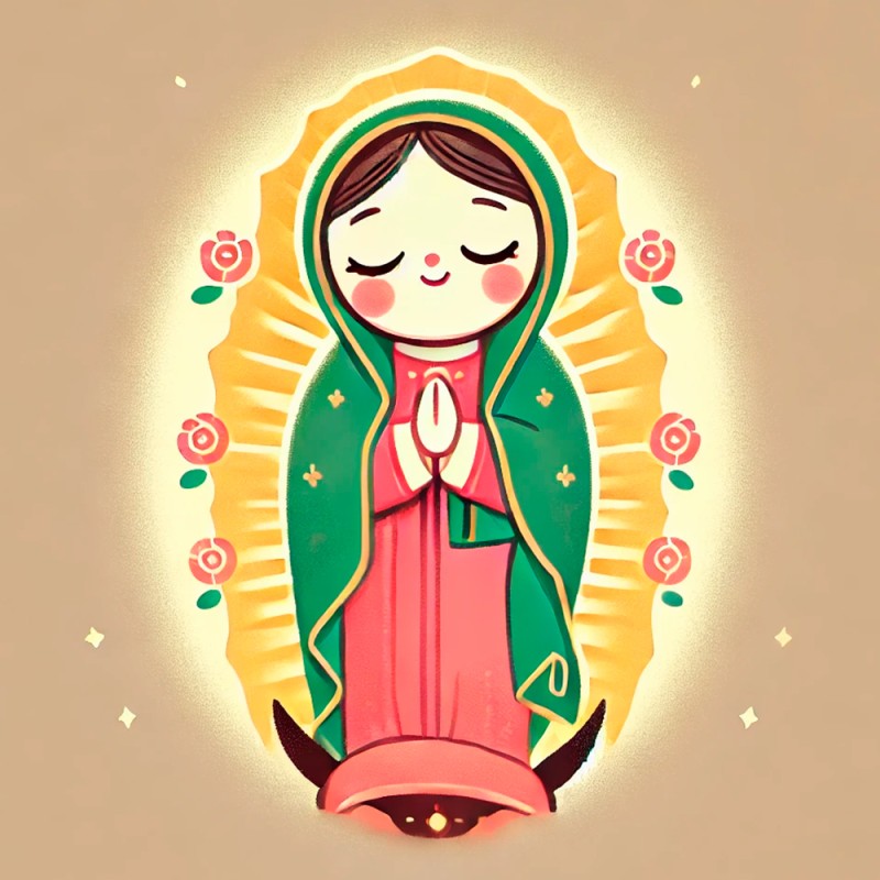 Poemas a la Virgen de Guadalupe para niños - Bajo su manto estrellado