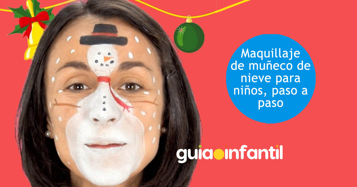 maquillaje de muñeco de nieve para niños