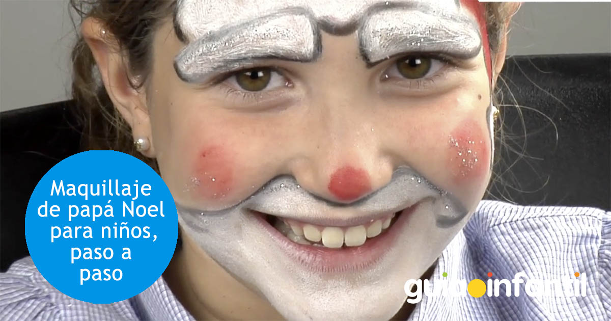 maquillaje de papa noel para niños