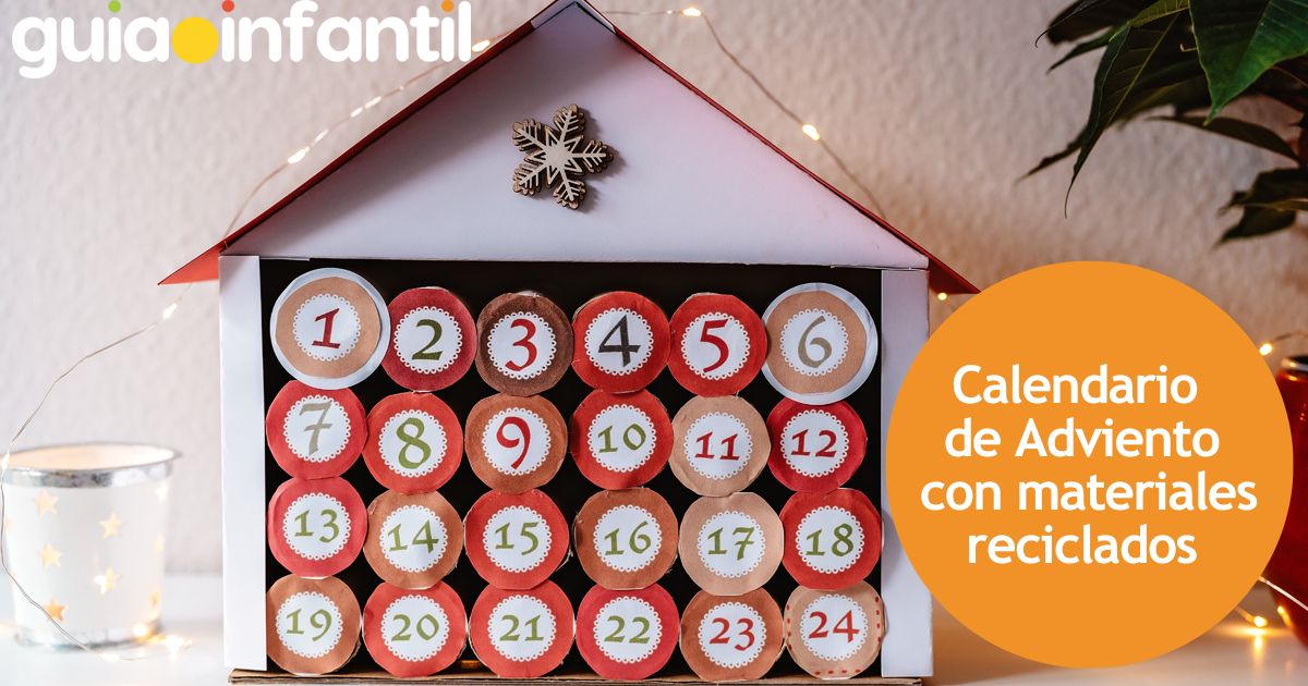 Calendario de adviento con rollos de papel higiénico: manualidades navideñas recicladas