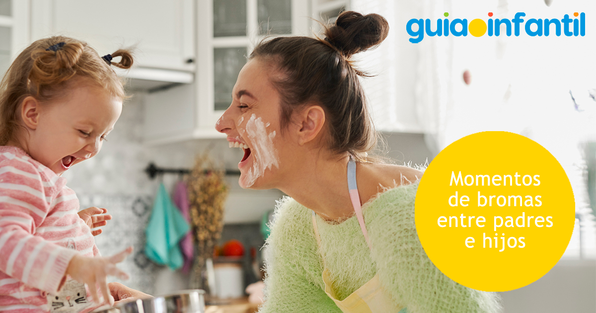 momentos de bromas entre padres e hijos