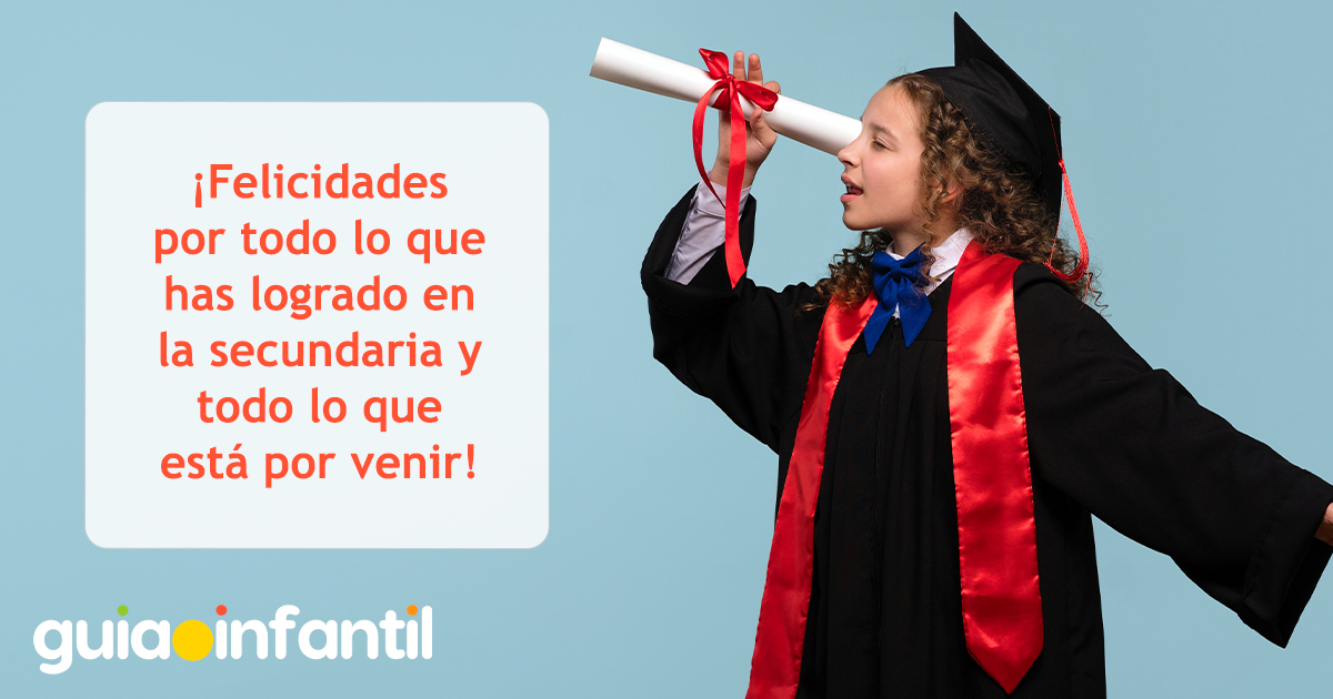 Postal para felicitar a tu hijo de secundaria