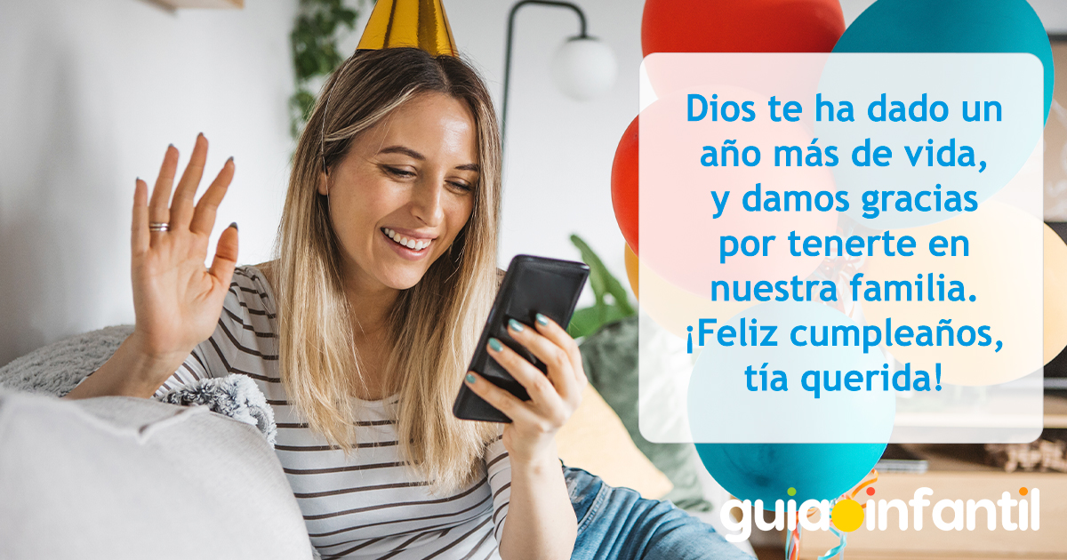 Tarjeta de cumpleaños para una tía