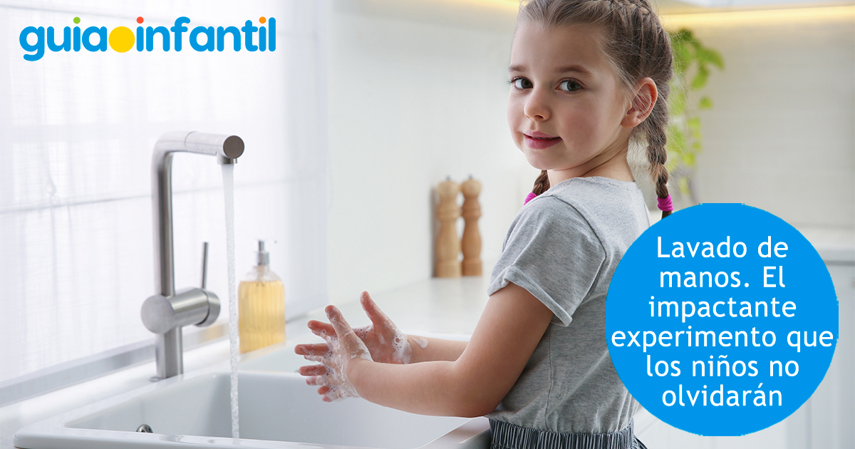 Experimento del lavado de manos para niños