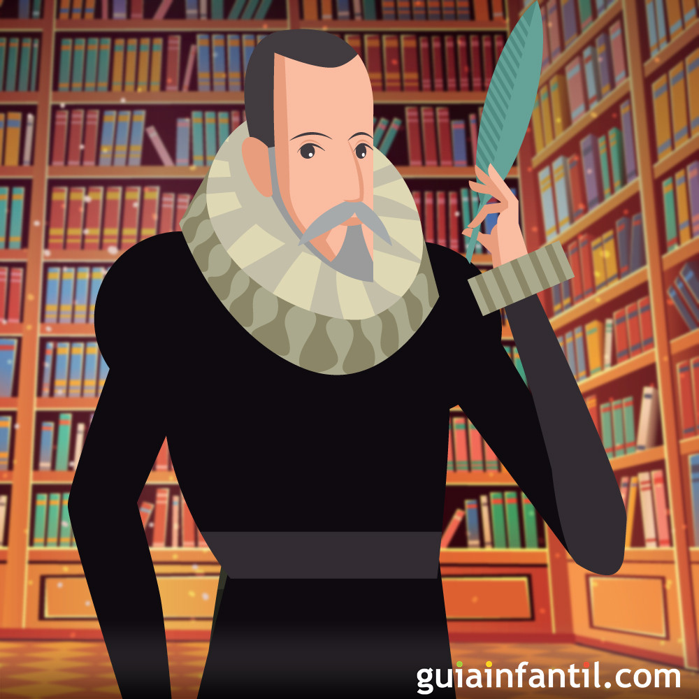 La pluma. Biografía en cuento corto para niños de Miguel de Cervantes
