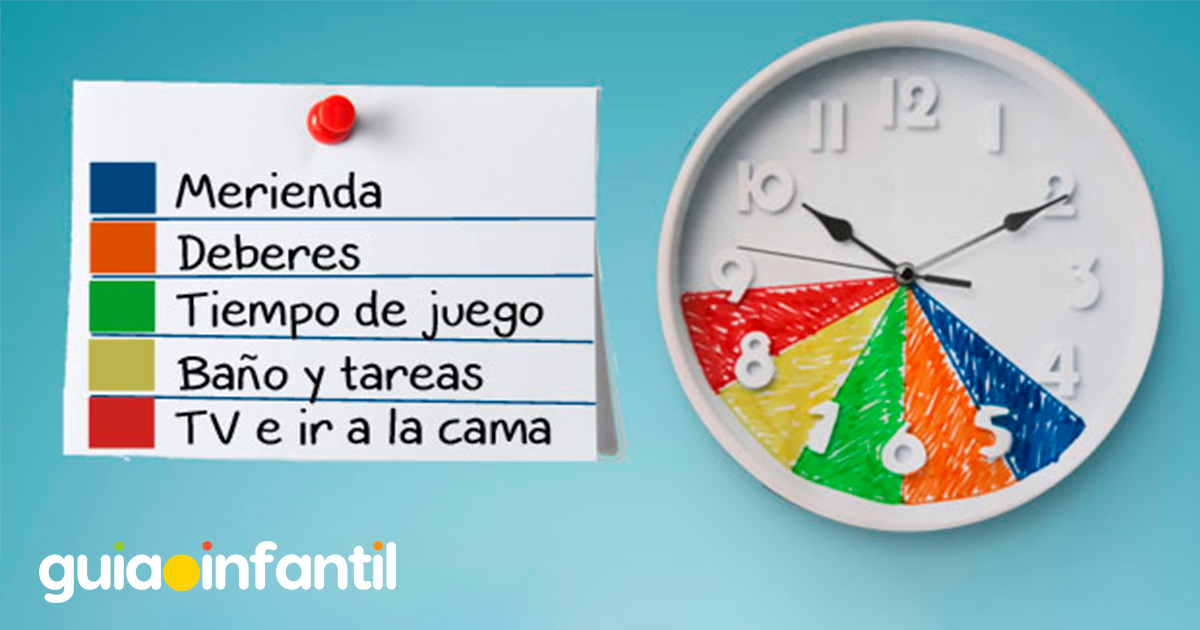Reloj con horarios para los niños