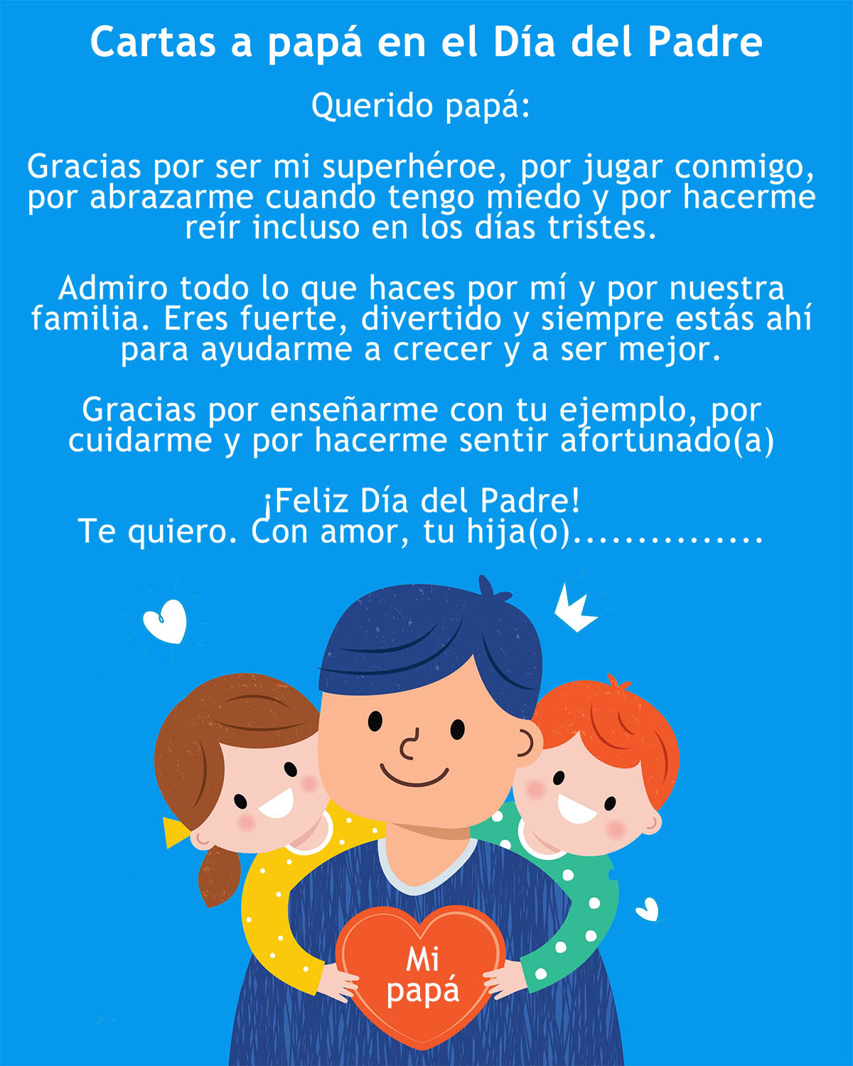 Cartas a papá para el Día del Padre y fechas especiales