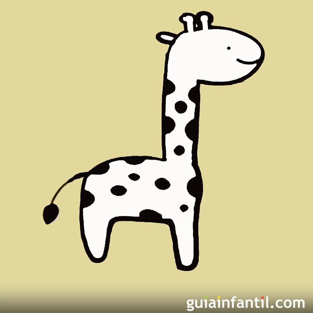 Cómo se hace un dibujo de jirafa fácil con los niños, image size:1000x1000