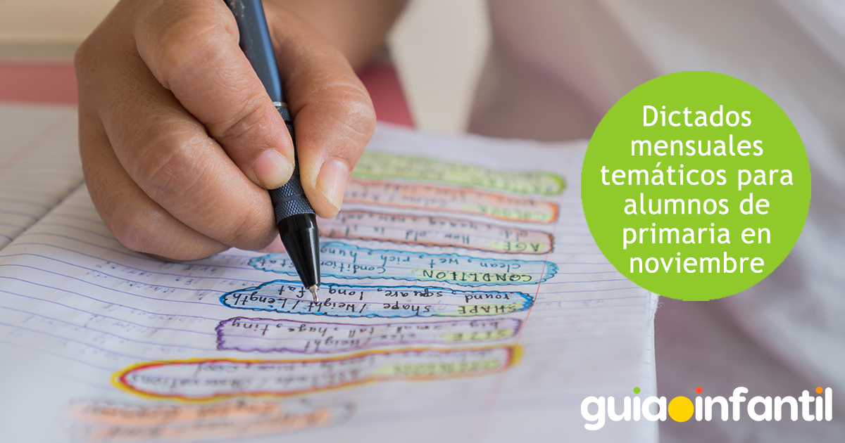 Dictados mensuales de noviembre para niños