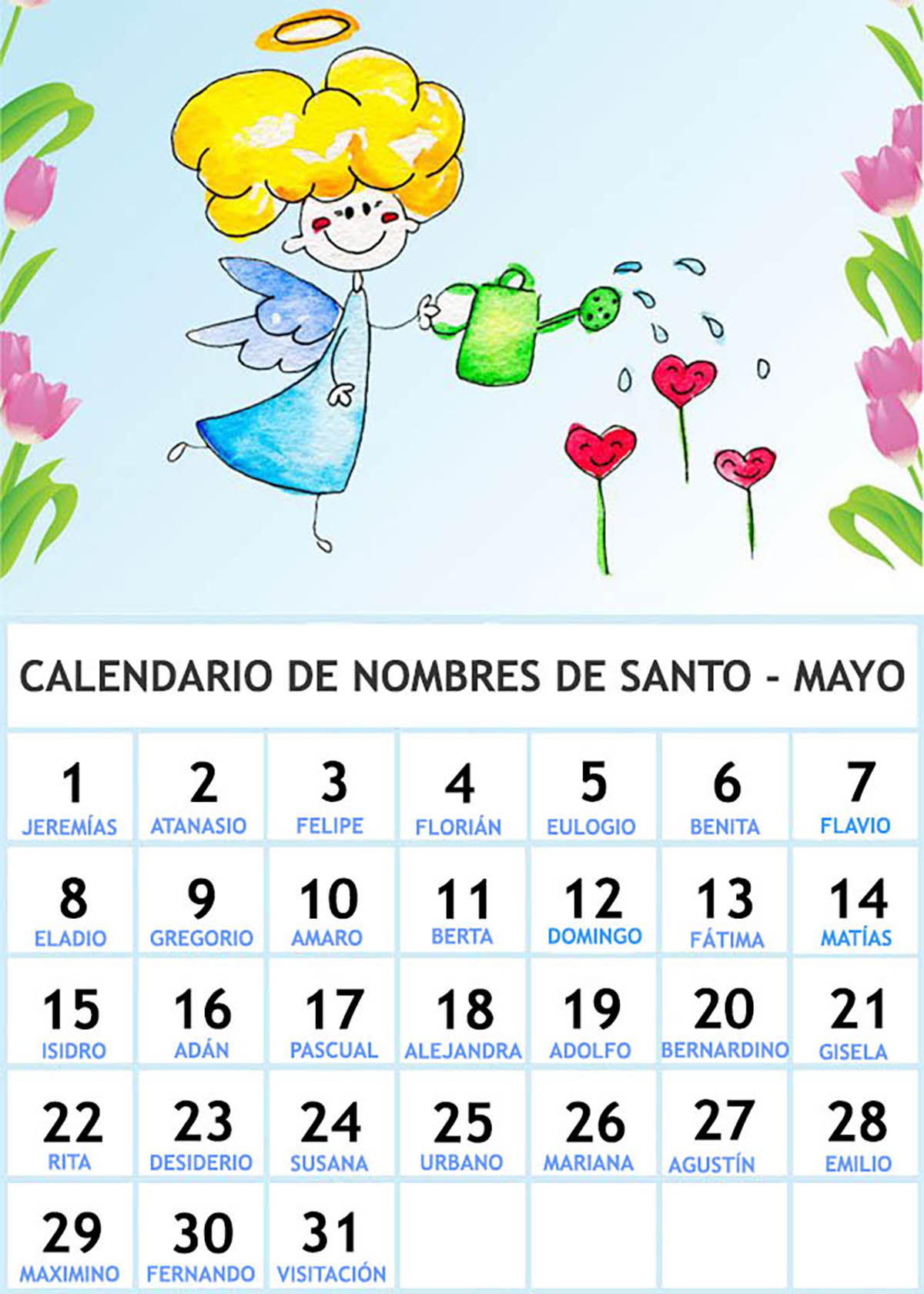 nombres de santo del mes de mayo