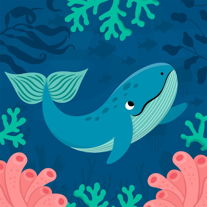 Cómo dibujar una ballena paso a paso con los niños por el 23 de julio