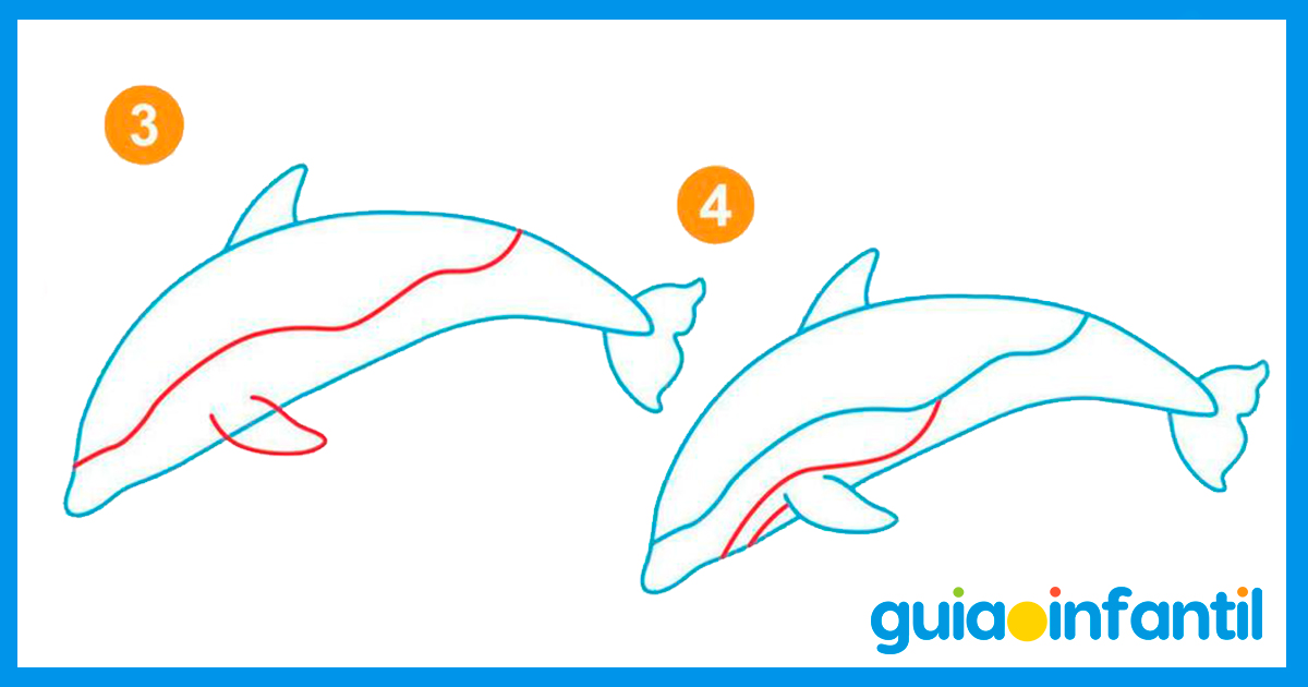 Pasos para dibujar un amigable delfín