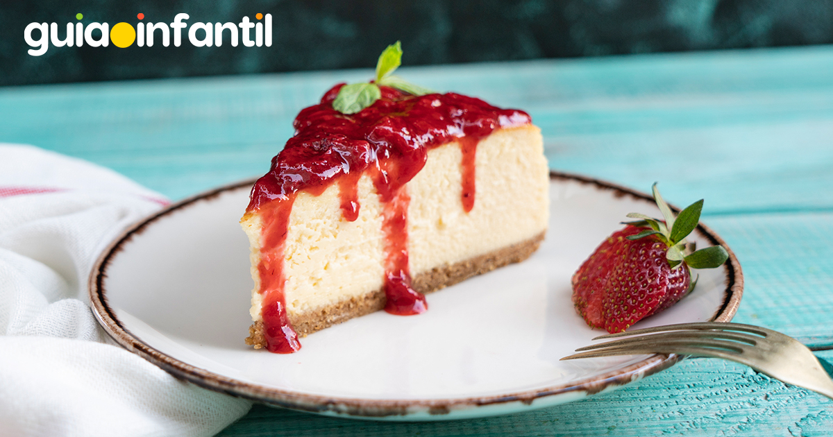 Cheesecake de fresa para niños