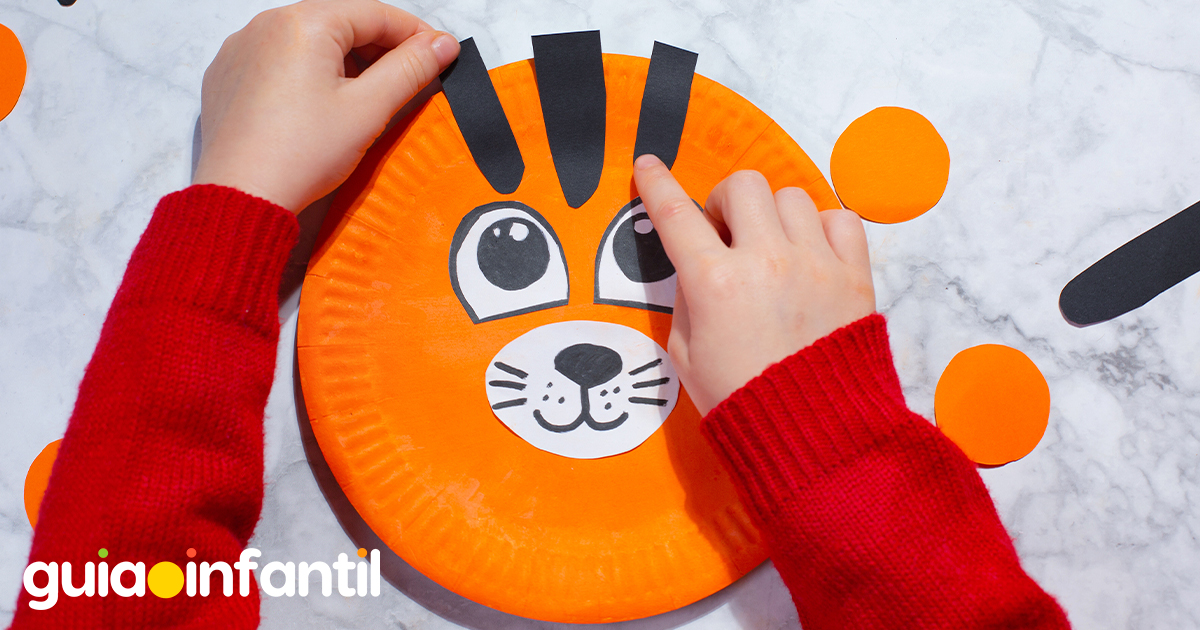 Manualidad de cara de tigre para niños