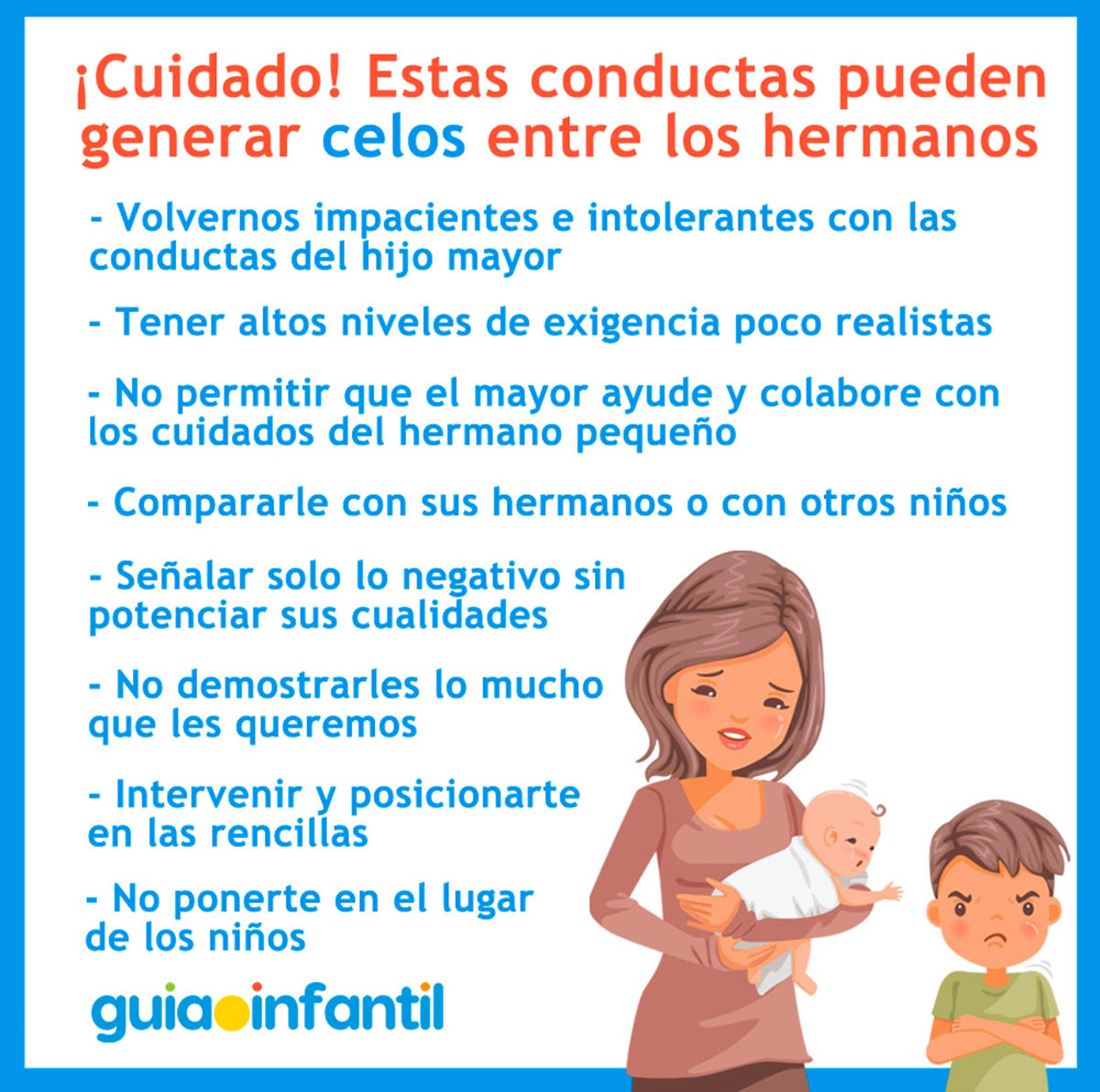 errores de padres sobre celos entre hijos