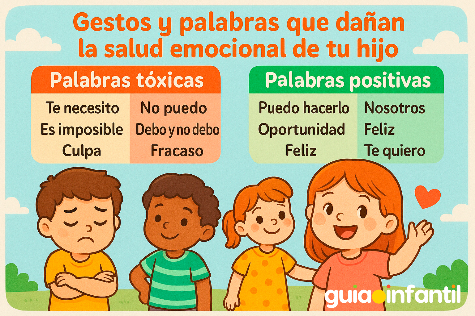 Palabras negativas que afectan a los niños