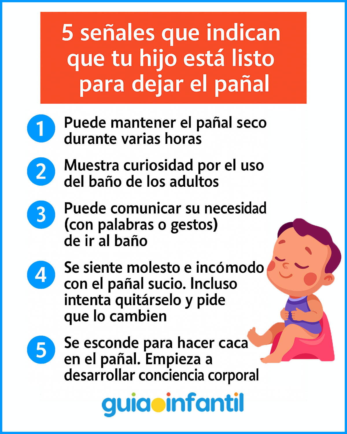 niños listos para dejar el pañal