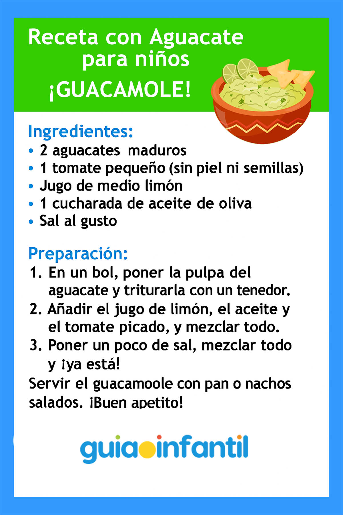 receta de guacamole para imprimir