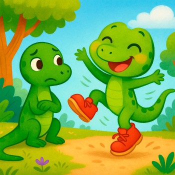 Cuento infantil para niños caprichosos - Waldo, el lagarto con zapatos