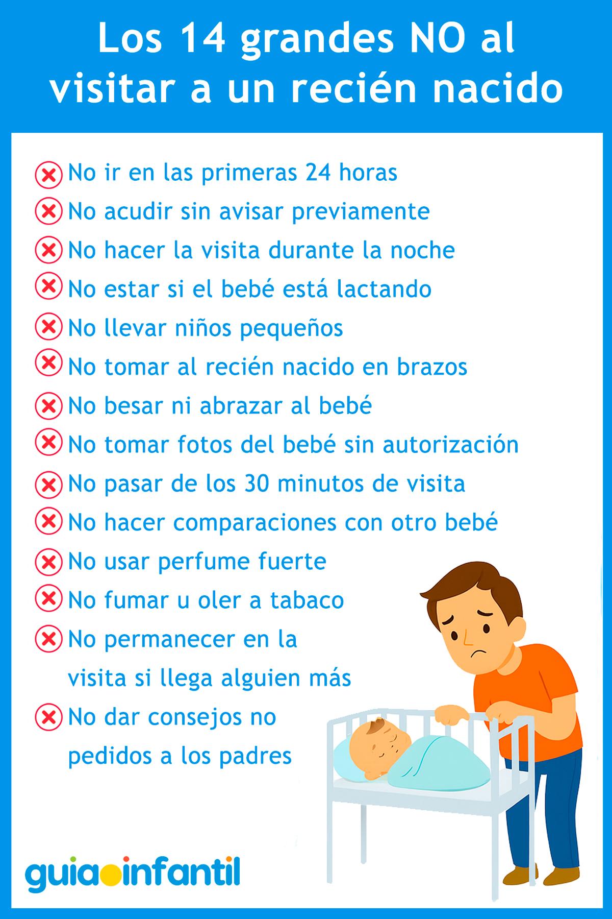 Grandes NO al visitar a un bebé