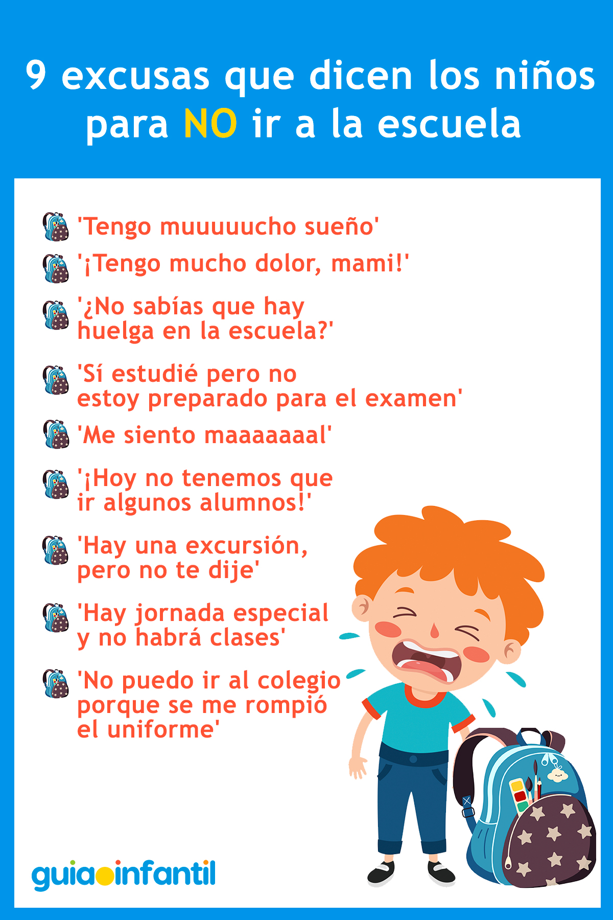 Excusas para no ir a la escuela