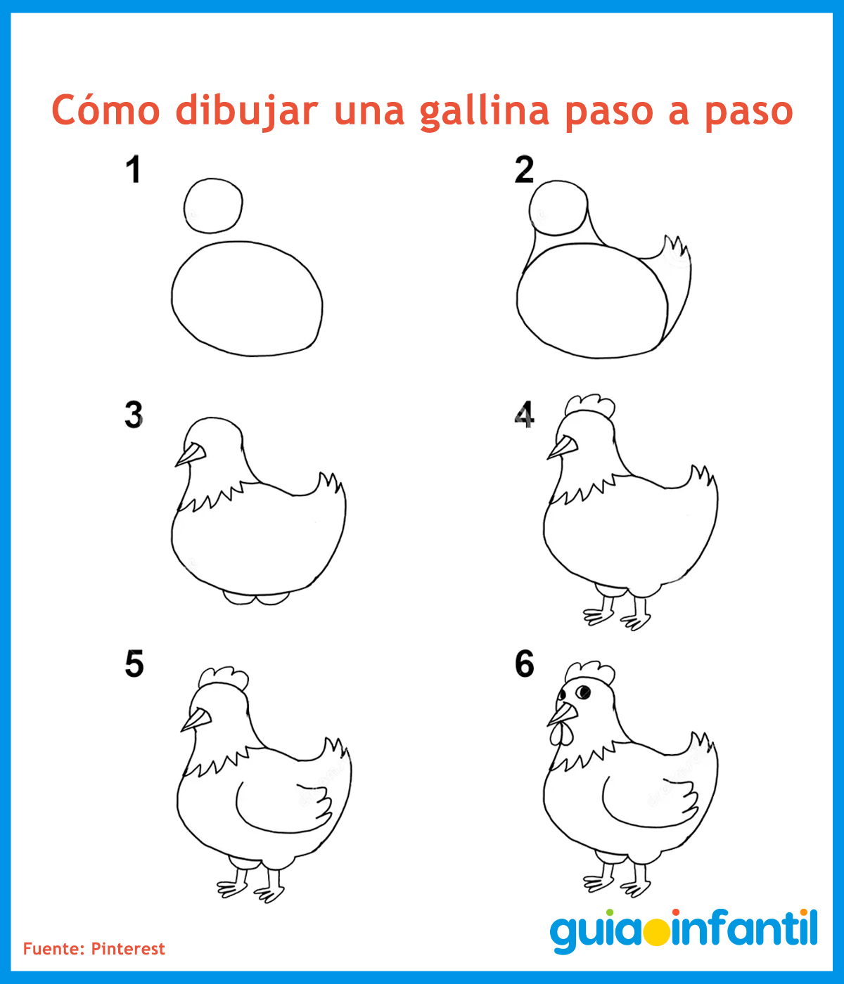 ¿Cómo dibujar una gallina en sencillos pasos?