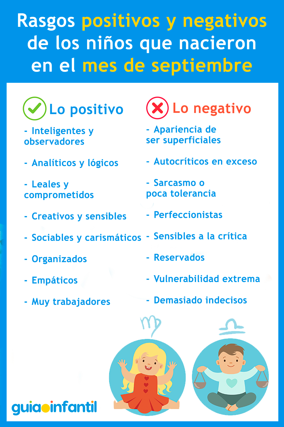 Aspectos positivos y negativos de los bebés de septiembre