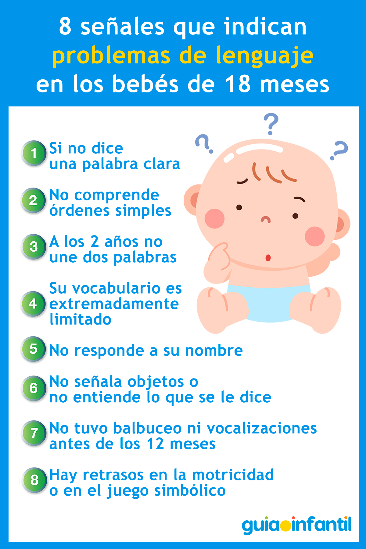 Señales de que un bebé tiene problemas de lenguaje